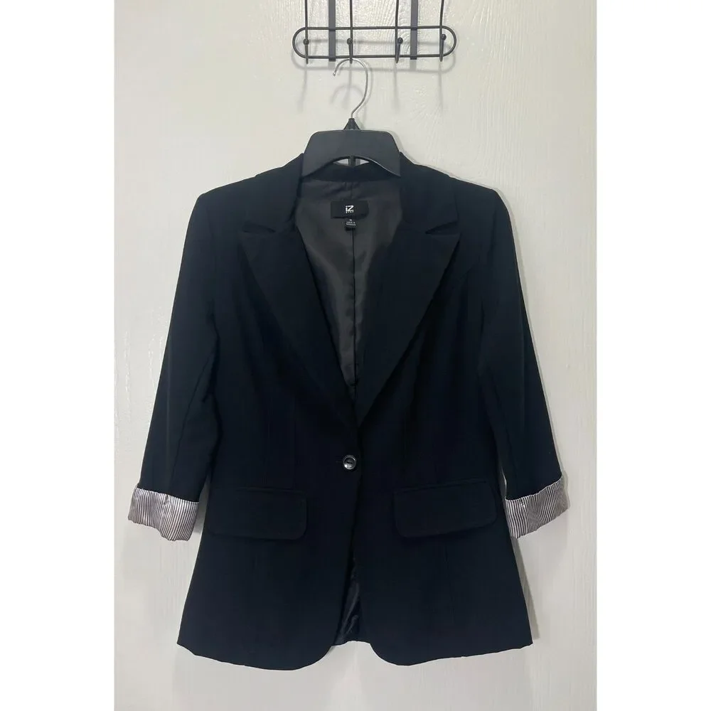 IZ Byer Women's Cuffed Blazer Jacket